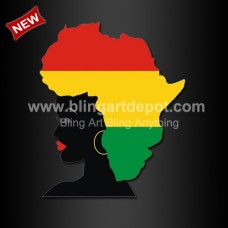 Africa Map Natural Hair Heat Transfers Printable Vinyl